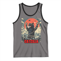 Catzilla Christmas Tank Top Japanese Cat Lover Kitty - Wonder Print Shop