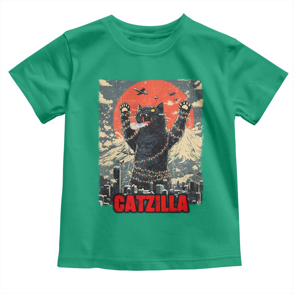Catzilla Christmas Toddler T Shirt Japanese Cat Lover Kitty - Wonder Print Shop