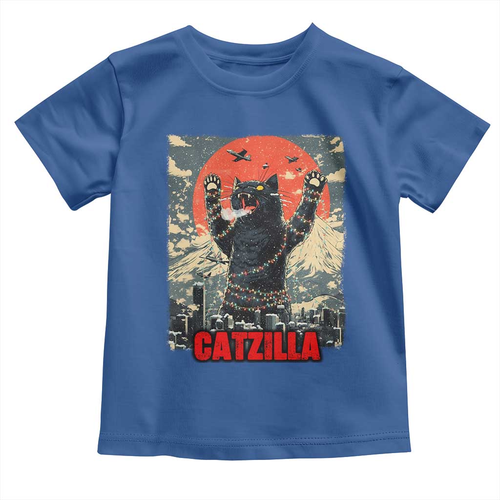 Catzilla Christmas Toddler T Shirt Japanese Cat Lover Kitty - Wonder Print Shop