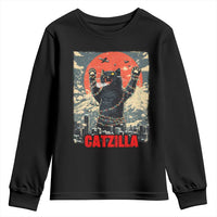 Catzilla Christmas Youth Sweatshirt Japanese Cat Lover Kitty - Wonder Print Shop