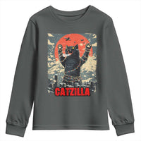Catzilla Christmas Youth Sweatshirt Japanese Cat Lover Kitty - Wonder Print Shop