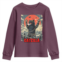Catzilla Christmas Youth Sweatshirt Japanese Cat Lover Kitty - Wonder Print Shop