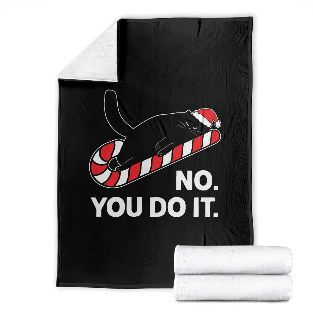 Funny Lazy Cat Christmas Throw Blanket No You Do It - Wonder Print Shop
