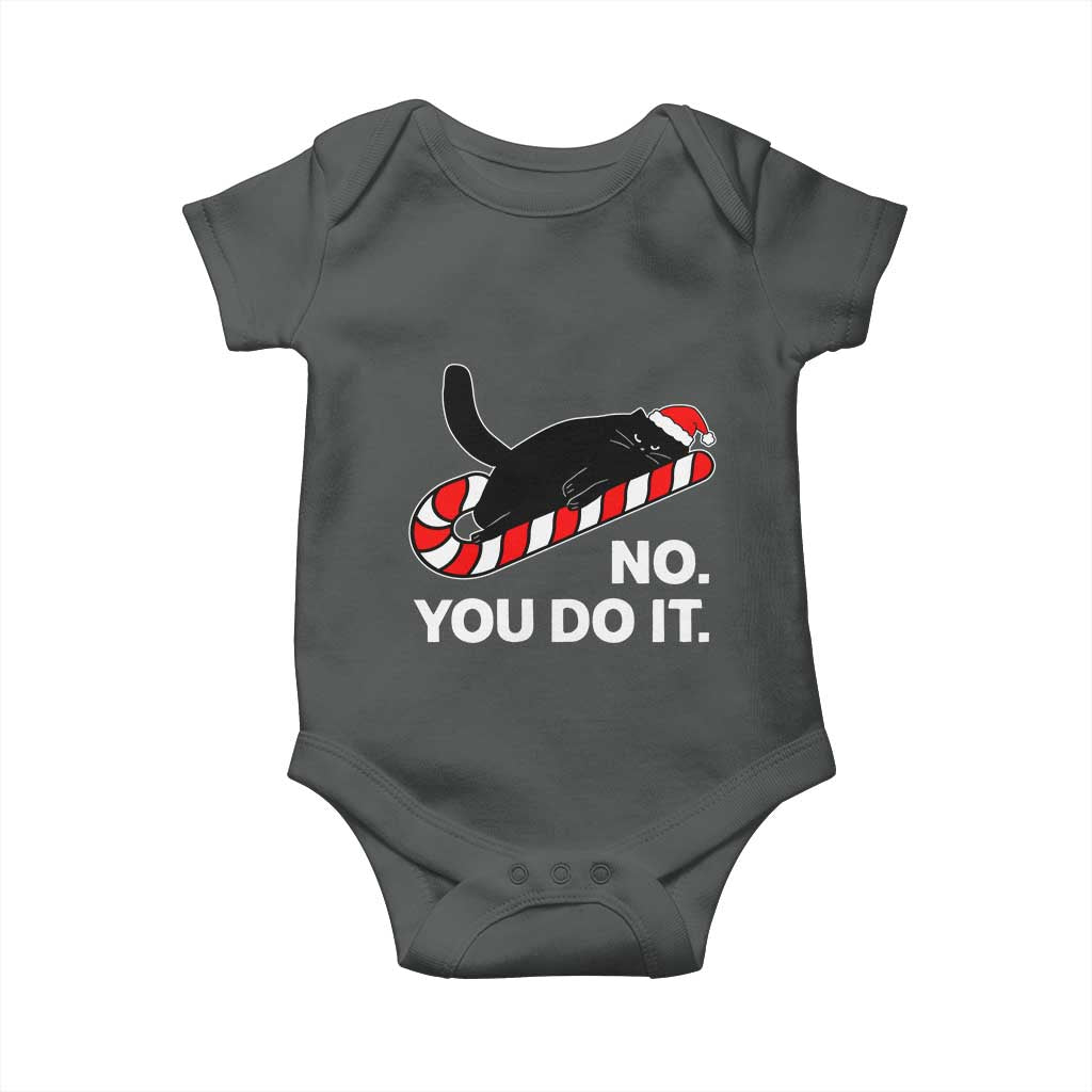 Funny Lazy Cat Christmas Baby Onesie No You Do It - Wonder Print Shop