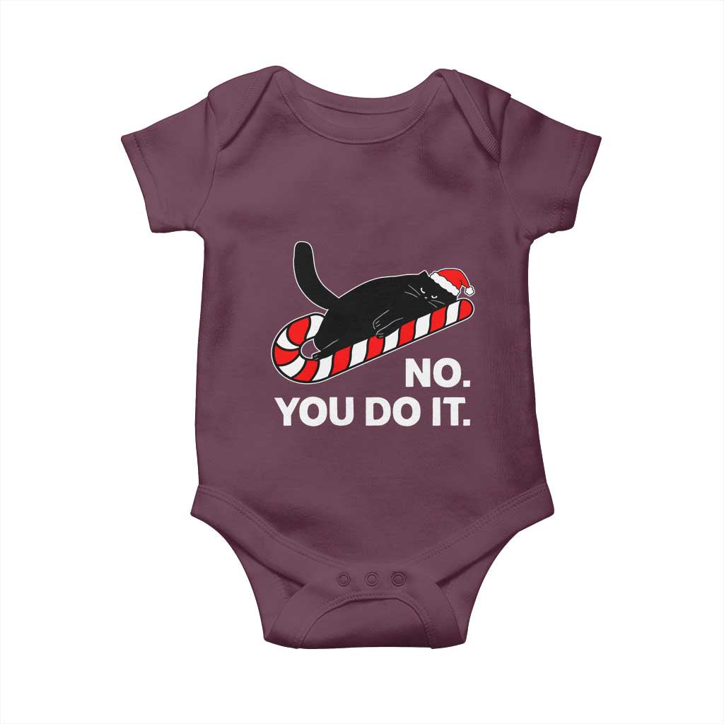 Funny Lazy Cat Christmas Baby Onesie No You Do It - Wonder Print Shop