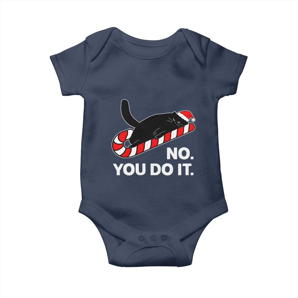 Funny Lazy Cat Christmas Baby Onesie No You Do It - Wonder Print Shop