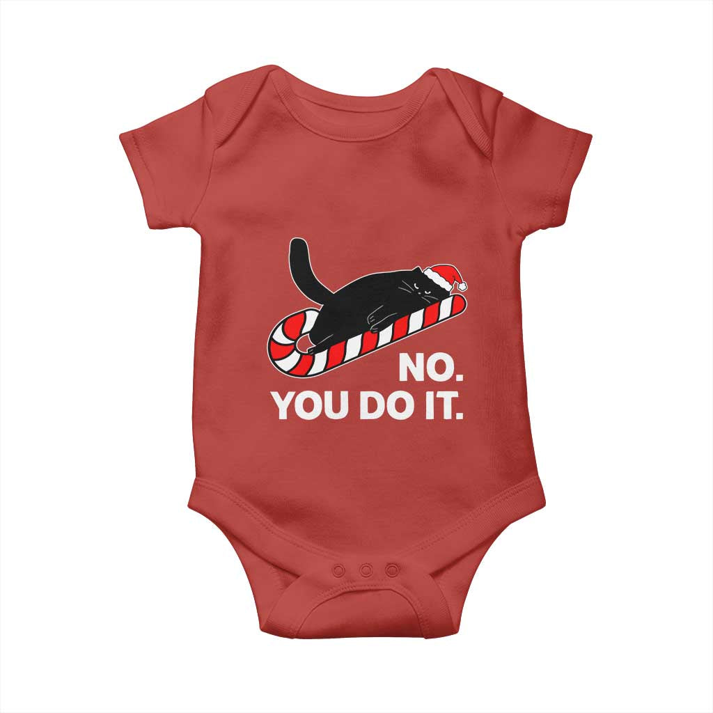 Funny Lazy Cat Christmas Baby Onesie No You Do It - Wonder Print Shop