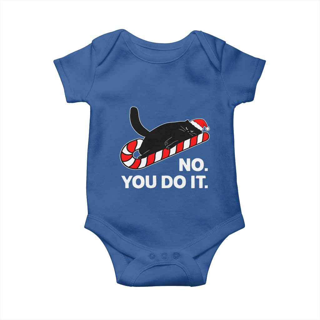Funny Lazy Cat Christmas Baby Onesie No You Do It - Wonder Print Shop