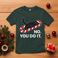 Funny Lazy Cat Christmas T Shirt No You Do It - Wonder Print Shop