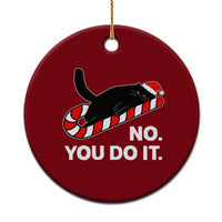 Funny Lazy Cat Christmas Ceramic Ornament No You Do It - Wonder Print Shop