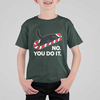 Funny Lazy Cat Christmas T Shirt For Kid No You Do It - Wonder Print Shop