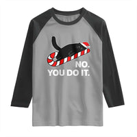 Funny Lazy Cat Christmas Raglan Shirt No You Do It - Wonder Print Shop