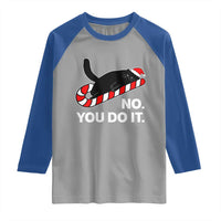 Funny Lazy Cat Christmas Raglan Shirt No You Do It - Wonder Print Shop