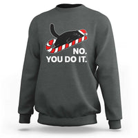 Funny Lazy Cat Christmas Sweatshirt No You Do It - Wonder Print Shop