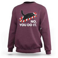 Funny Lazy Cat Christmas Sweatshirt No You Do It - Wonder Print Shop