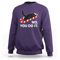 Funny Lazy Cat Christmas Sweatshirt No You Do It - Wonder Print Shop