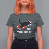Funny Lazy Cat Christmas T Shirt For Women No You Do It - Wonder Print Shop