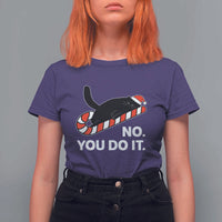 Funny Lazy Cat Christmas T Shirt For Women No You Do It - Wonder Print Shop