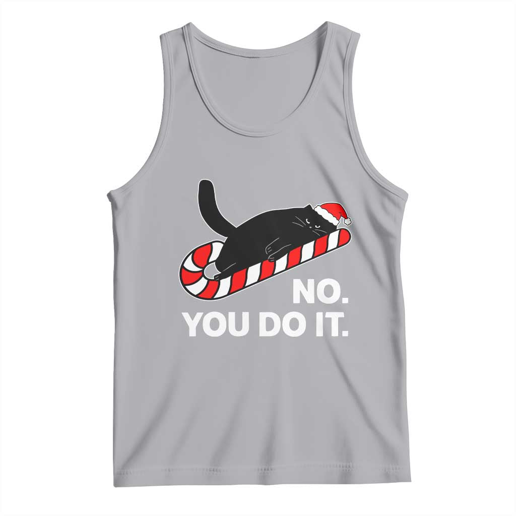 Funny Lazy Cat Christmas Tank Top No You Do It - Wonder Print Shop