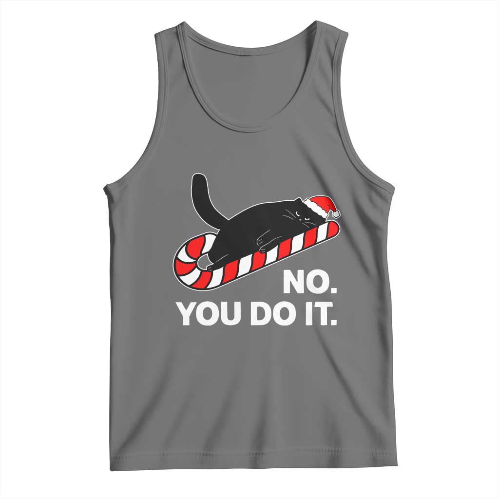 Funny Lazy Cat Christmas Tank Top No You Do It - Wonder Print Shop
