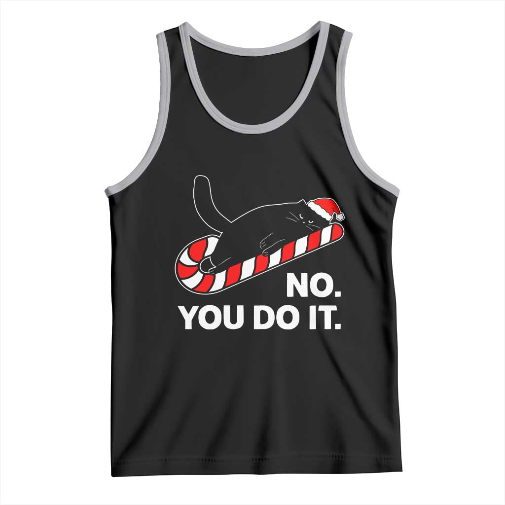 Funny Lazy Cat Christmas Tank Top No You Do It - Wonder Print Shop