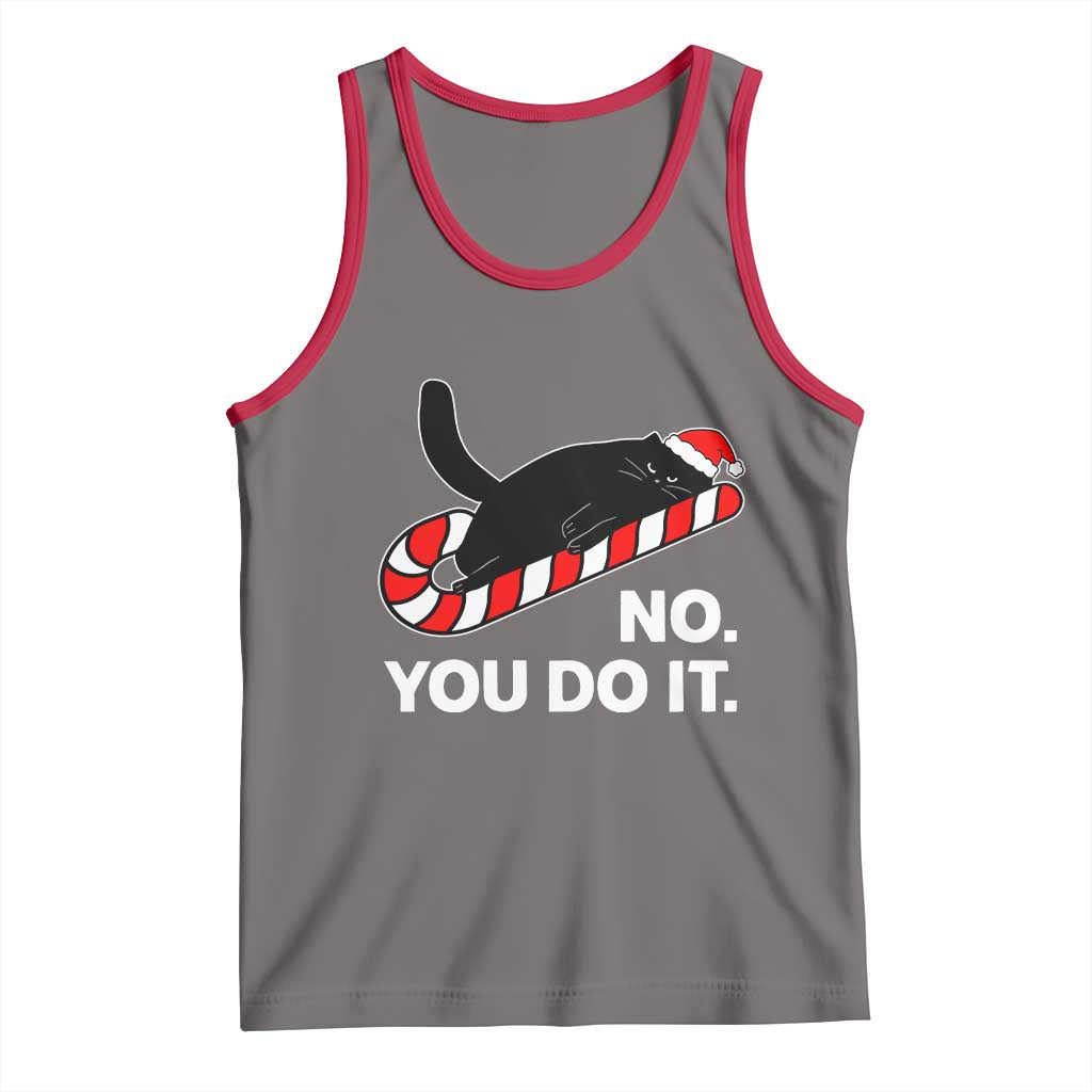 Funny Lazy Cat Christmas Tank Top No You Do It - Wonder Print Shop
