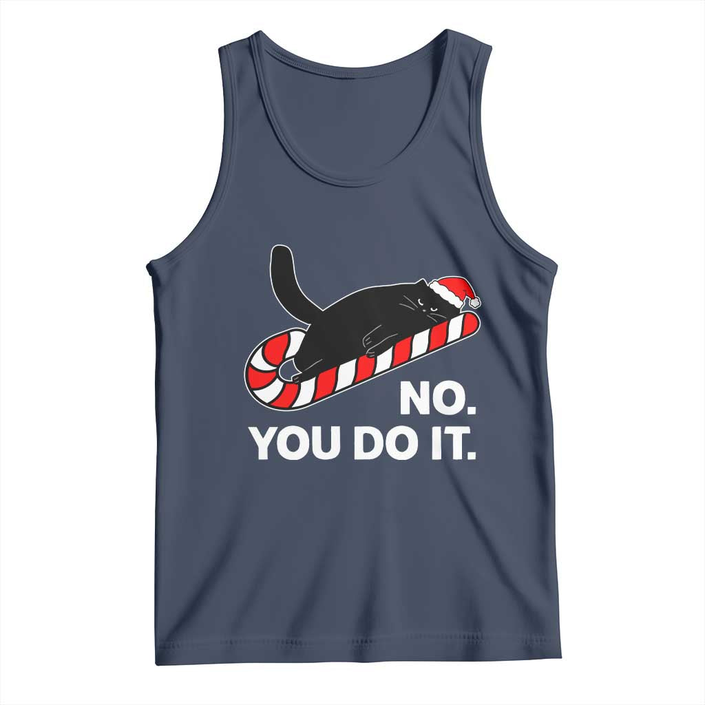 Funny Lazy Cat Christmas Tank Top No You Do It - Wonder Print Shop