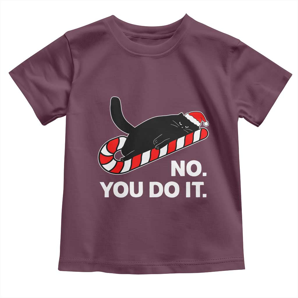 Funny Lazy Cat Christmas Toddler T Shirt No You Do It - Wonder Print Shop