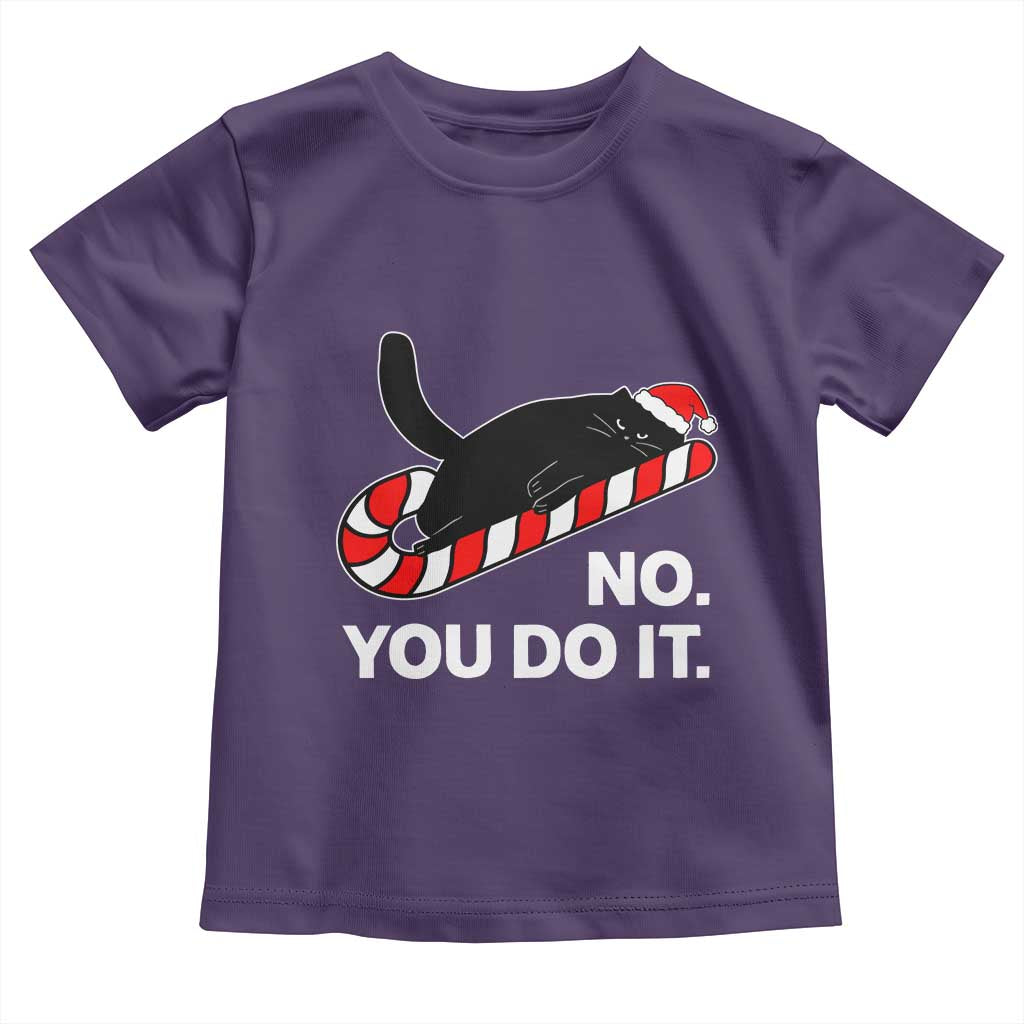 Funny Lazy Cat Christmas Toddler T Shirt No You Do It - Wonder Print Shop