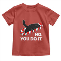 Funny Lazy Cat Christmas Toddler T Shirt No You Do It - Wonder Print Shop