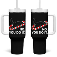 Funny Lazy Cat Christmas Tumbler With Handle No You Do It - Wonder Print Shop
