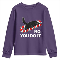 Funny Lazy Cat Christmas Youth Sweatshirt No You Do It - Wonder Print Shop