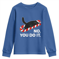 Funny Lazy Cat Christmas Youth Sweatshirt No You Do It - Wonder Print Shop