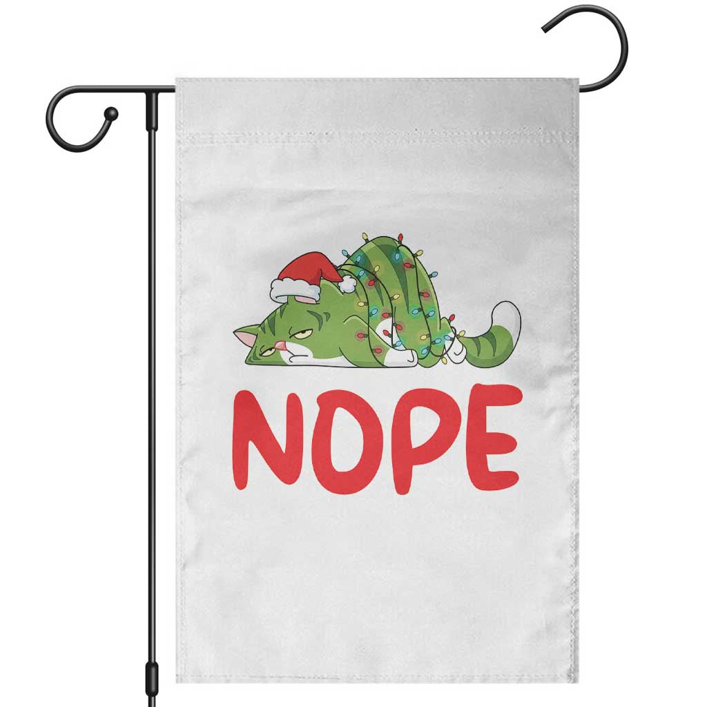 Funny Lazy Cat Christmas Garden Flag Nope Not Today - Wonder Print Shop
