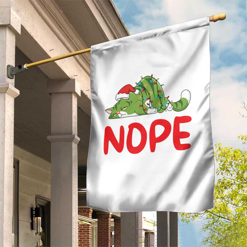 Funny Lazy Cat Christmas Garden Flag Nope Not Today - Wonder Print Shop