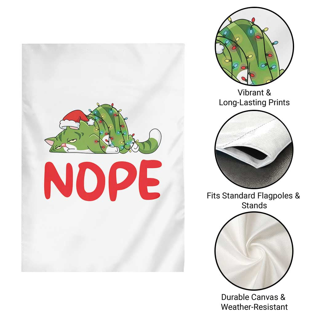 Funny Lazy Cat Christmas Garden Flag Nope Not Today - Wonder Print Shop