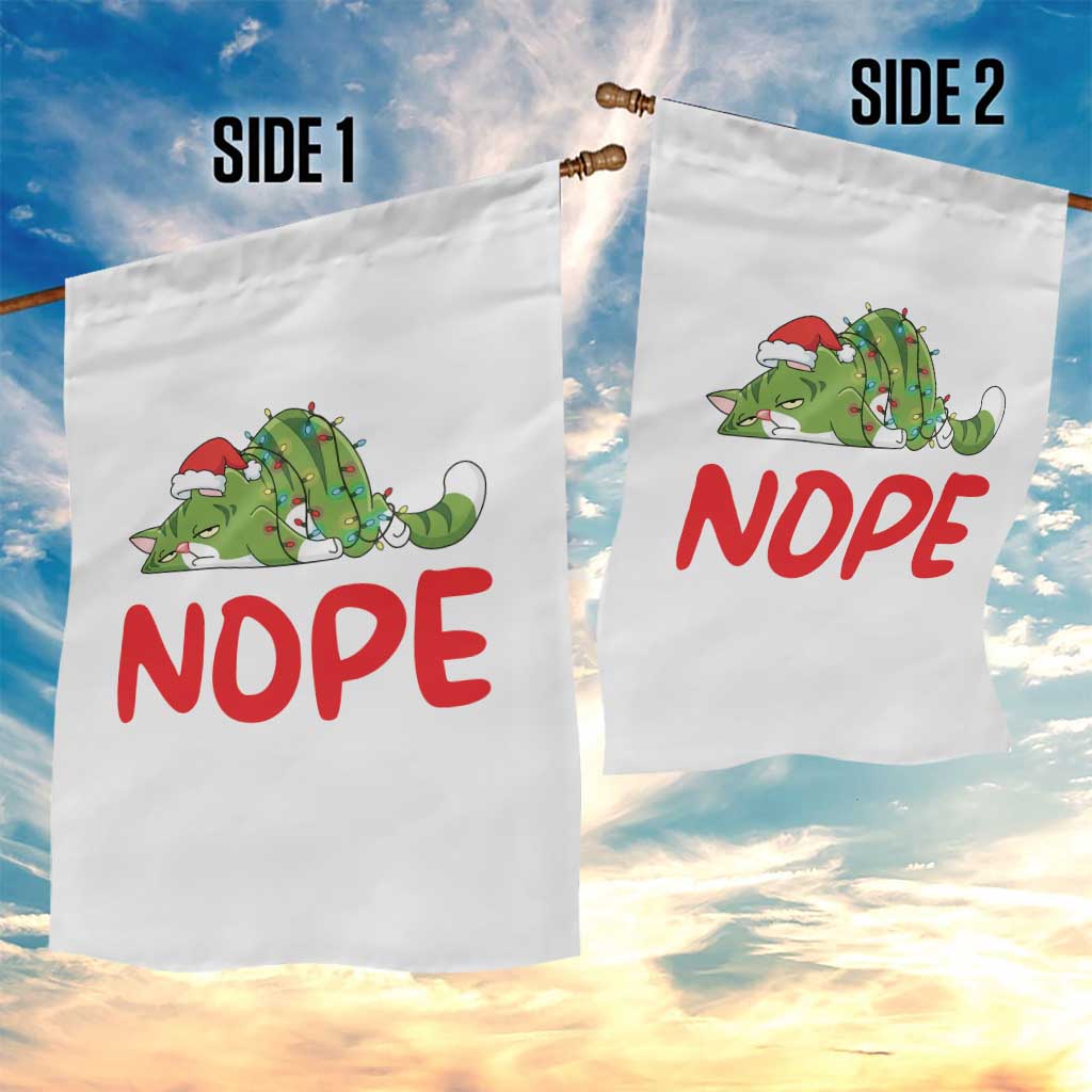 Funny Lazy Cat Christmas Garden Flag Nope Not Today - Wonder Print Shop