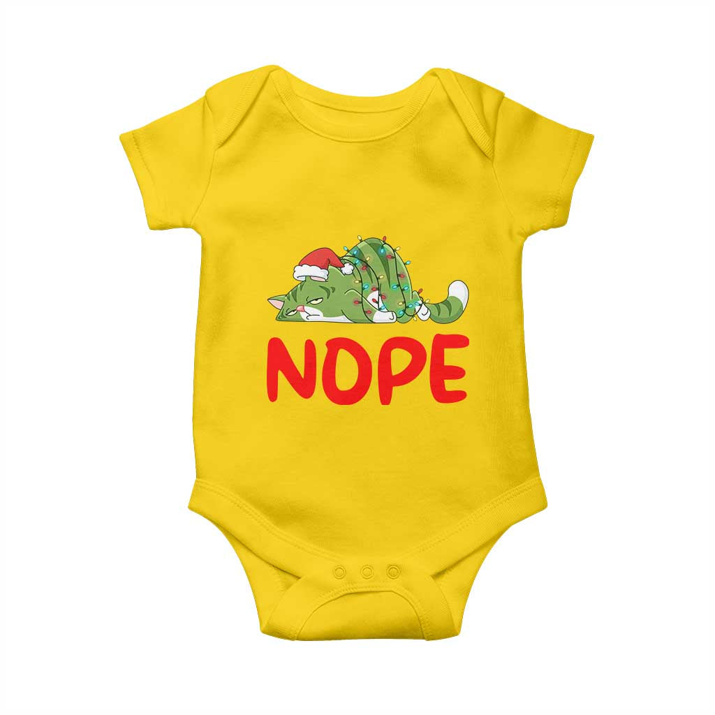 Funny Lazy Cat Christmas Baby Onesie Nope Not Today - Wonder Print Shop