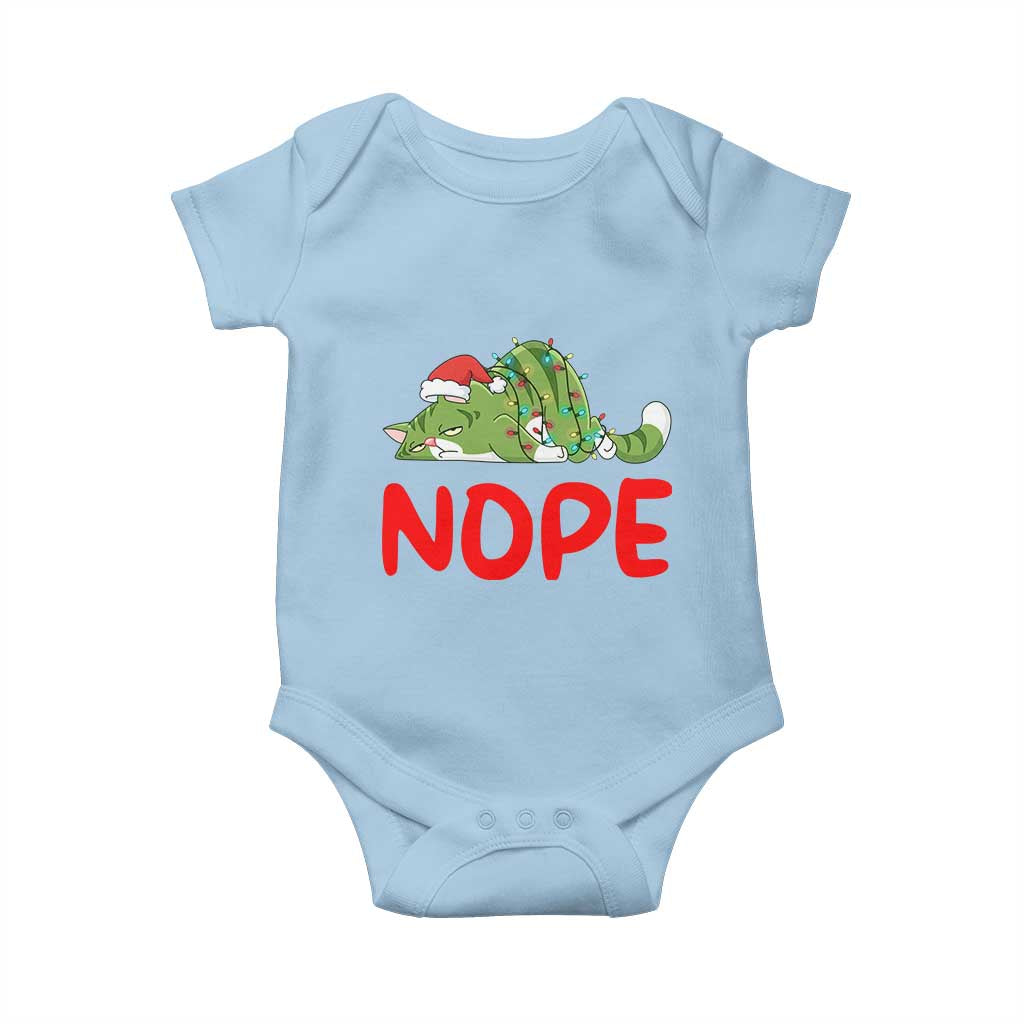 Funny Lazy Cat Christmas Baby Onesie Nope Not Today - Wonder Print Shop