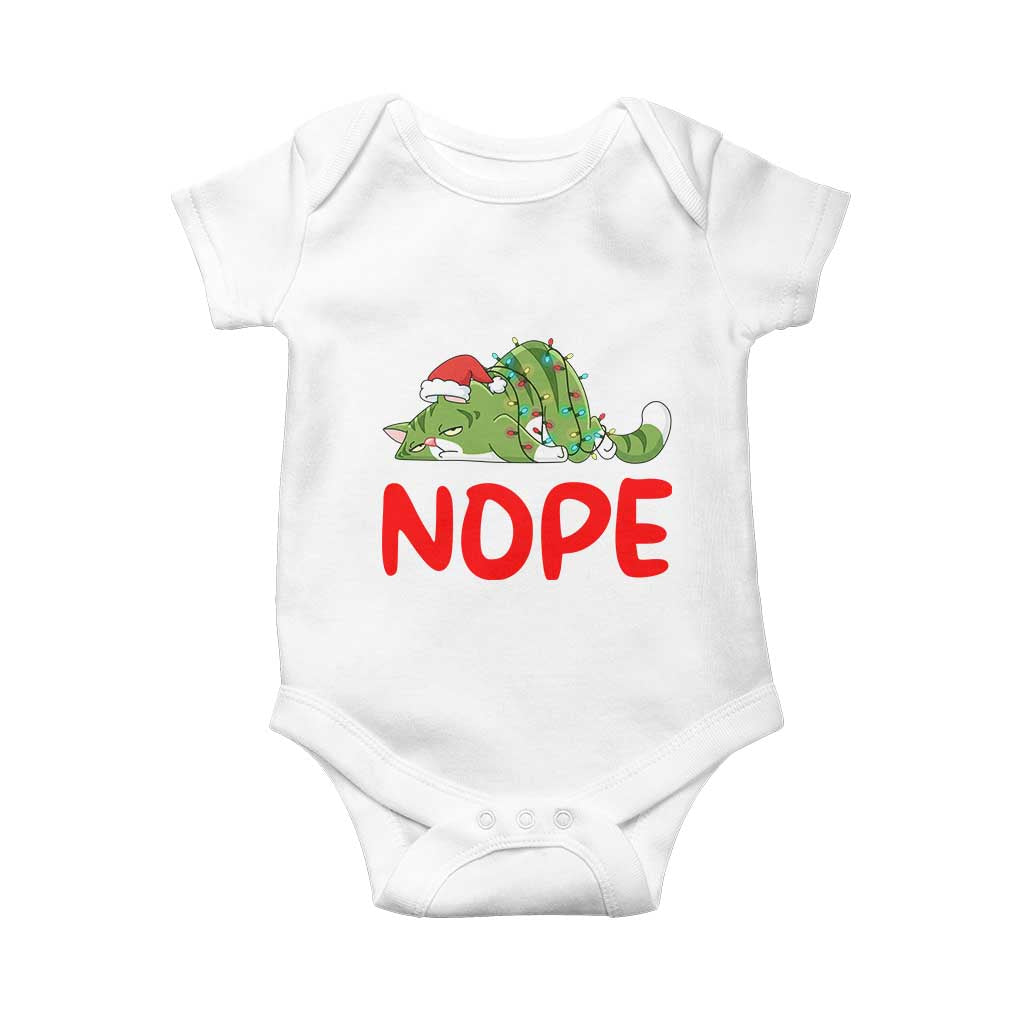 Funny Lazy Cat Christmas Baby Onesie Nope Not Today - Wonder Print Shop