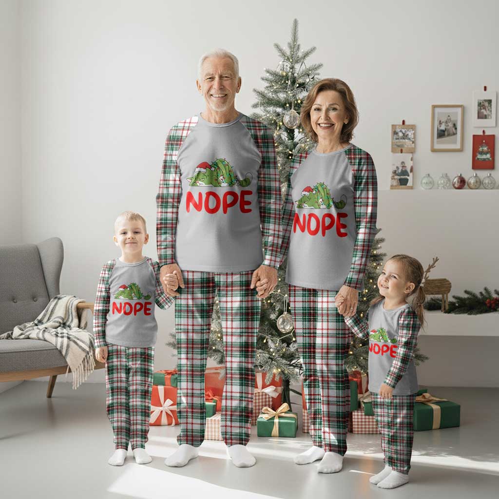 Funny Lazy Cat Christmas Plaid Pajama Set Nope Not Today - Wonder Print Shop