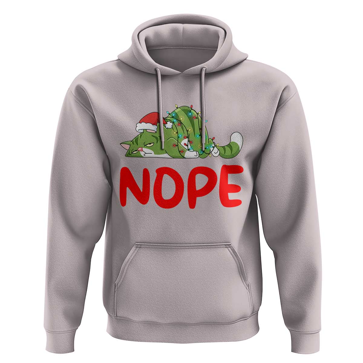Funny Lazy Cat Christmas Hoodie Nope Not Today - Wonder Print Shop