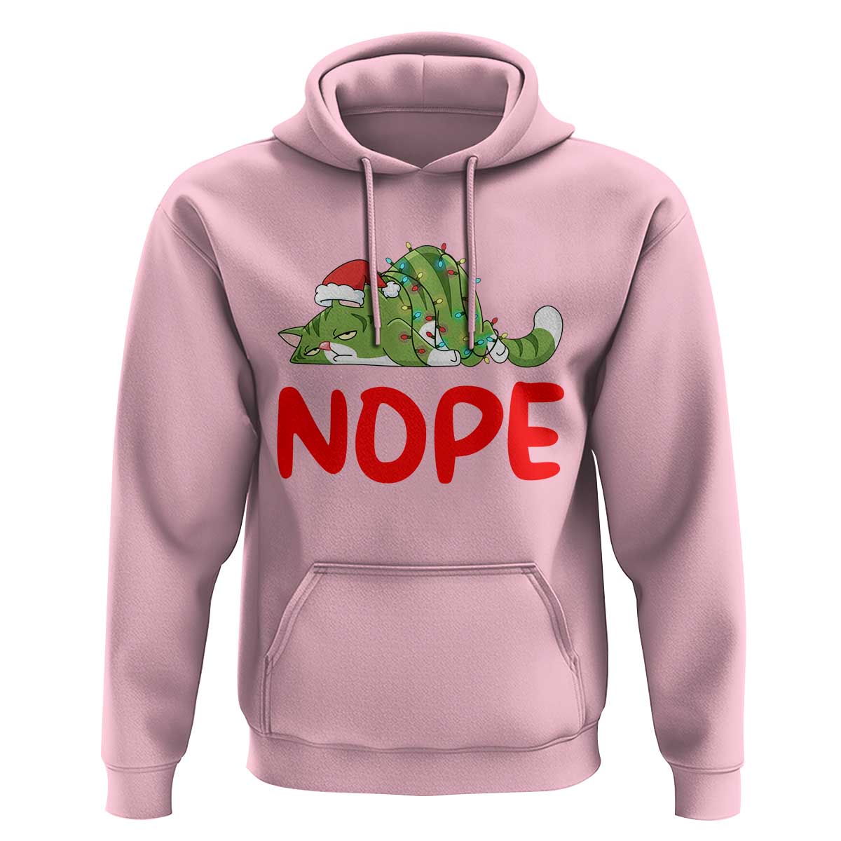 Funny Lazy Cat Christmas Hoodie Nope Not Today - Wonder Print Shop