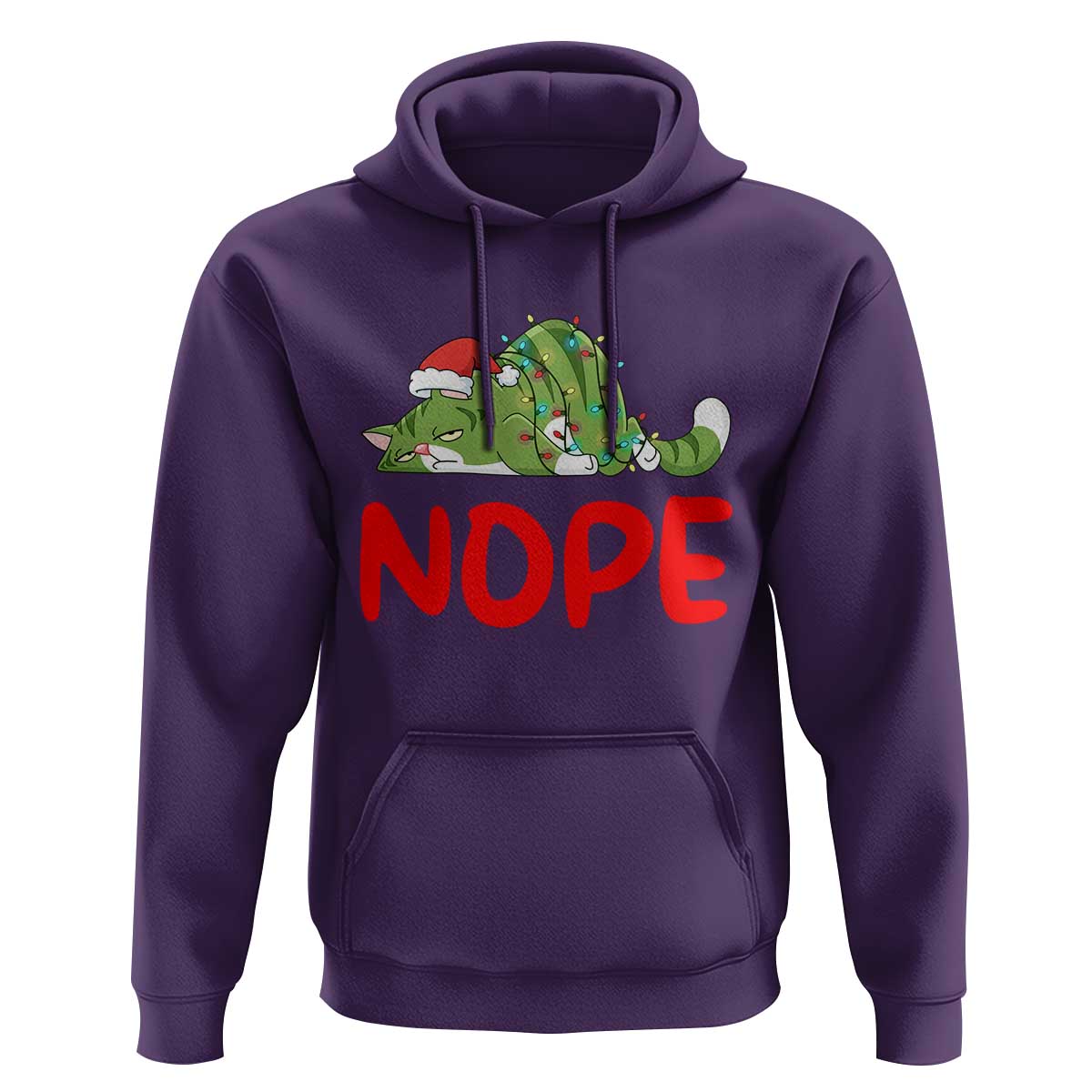 Funny Lazy Cat Christmas Hoodie Nope Not Today - Wonder Print Shop