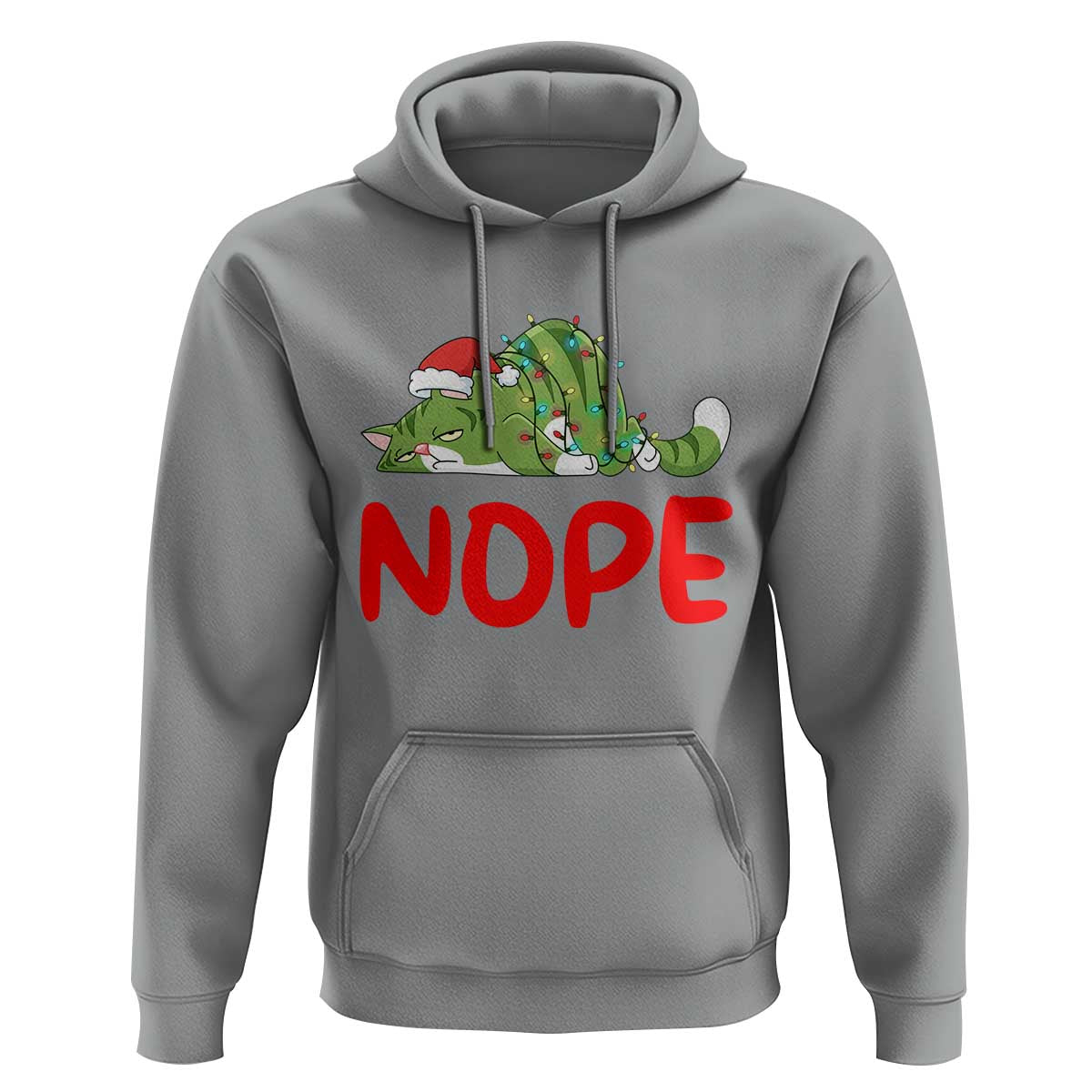 Funny Lazy Cat Christmas Hoodie Nope Not Today - Wonder Print Shop