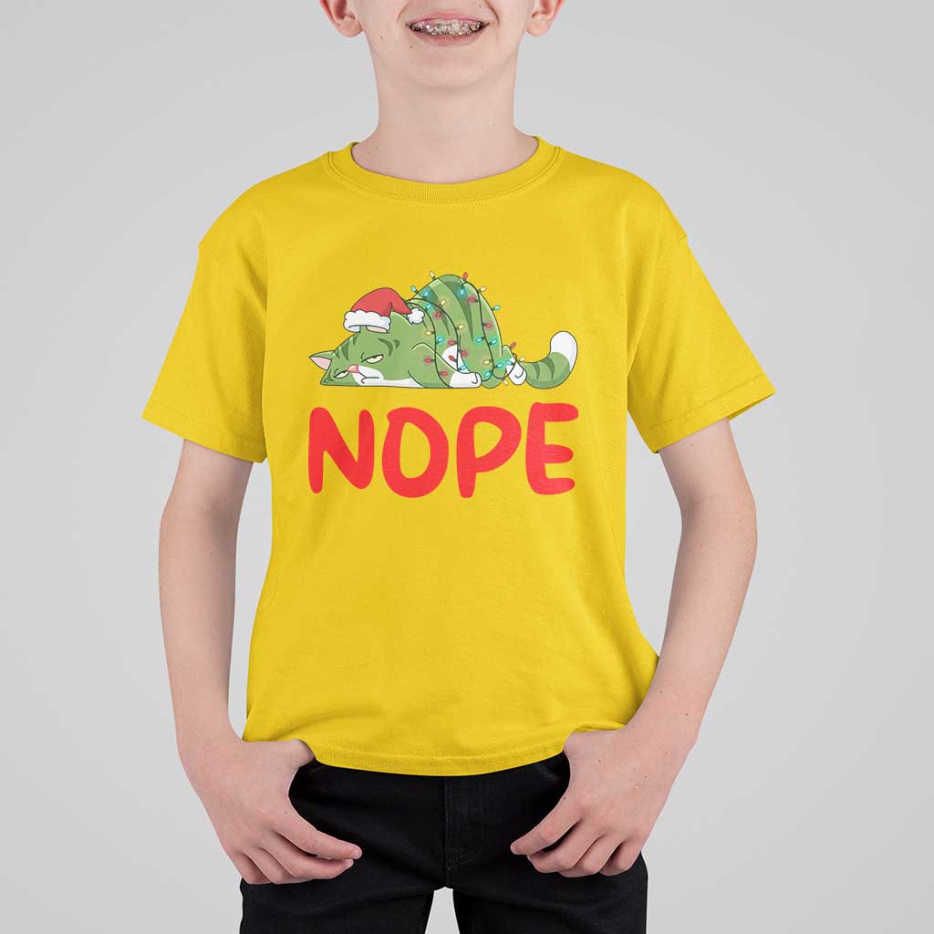 Funny Lazy Cat Christmas T Shirt For Kid Nope Not Today - Wonder Print Shop