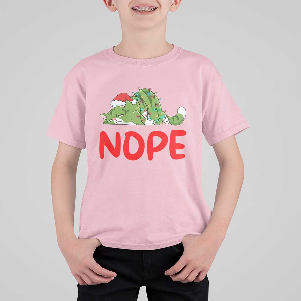 Funny Lazy Cat Christmas T Shirt For Kid Nope Not Today - Wonder Print Shop