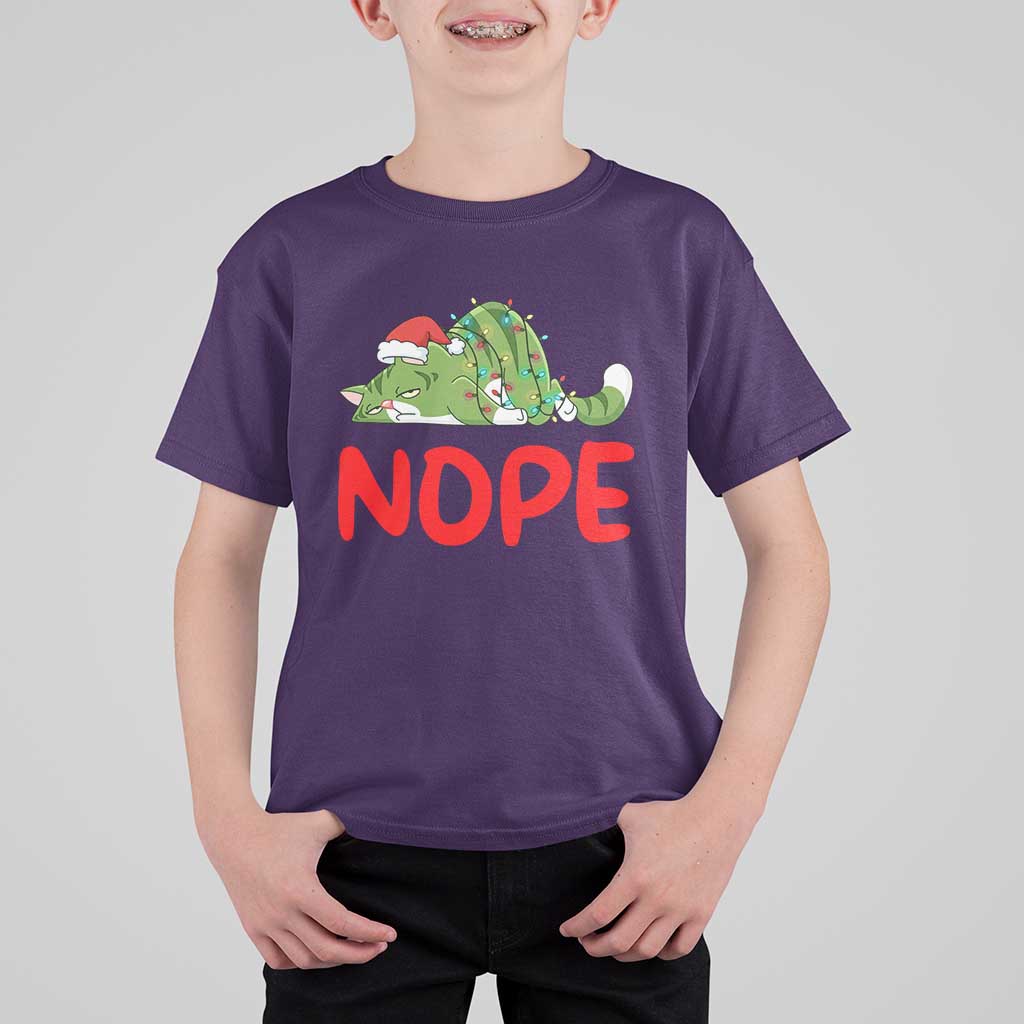 Funny Lazy Cat Christmas T Shirt For Kid Nope Not Today - Wonder Print Shop