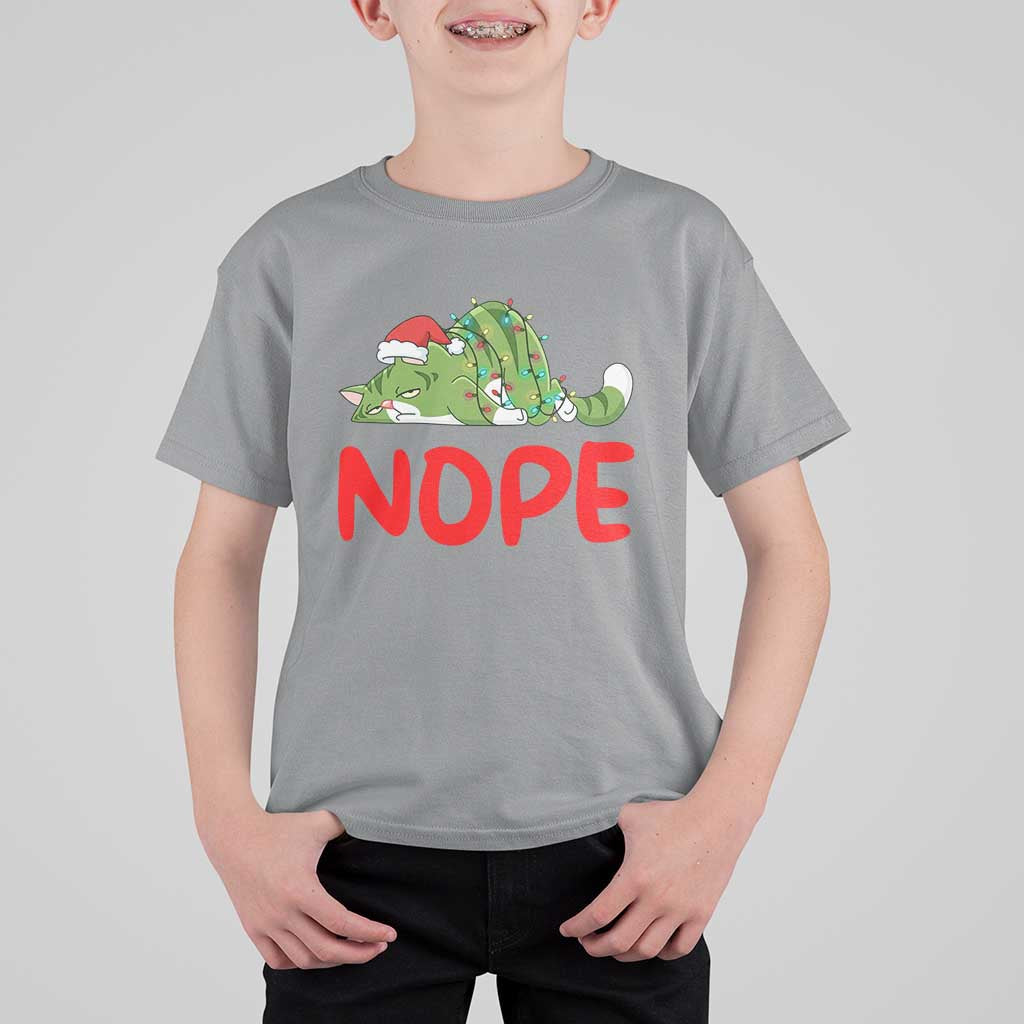 Funny Lazy Cat Christmas T Shirt For Kid Nope Not Today - Wonder Print Shop