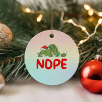 Funny Lazy Cat Christmas Ceramic Ornament Nope Not Today - Wonder Print Shop
